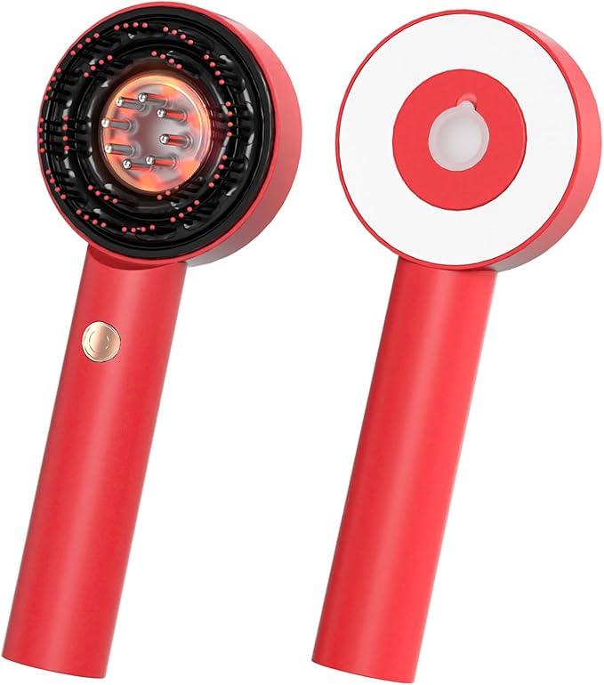 YOTONGONSI 3 in 1 Scalp Massager, Hair Oil Applicator, Electric Scalp Brush, IPX7 Waterproof Hair Comb, Cordless & Portable Scalp Massage Device for Hair Growth, Home & Travel, Red