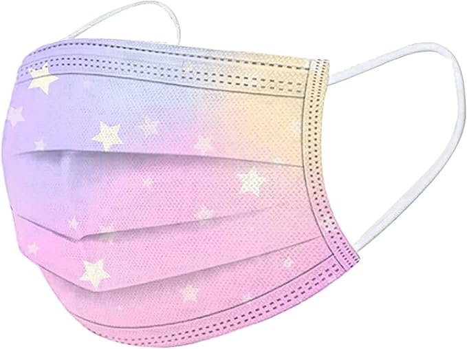50Pcs Kids Face Mask Childrens 3 Ply Non-Woven Protective Breathable Kids Face Mask for Boys Girls Outdoor School