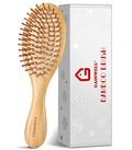 Bamboo Hair Brush for Christmas, Natural Bamboo Bristles Detangling Wooden Paddle Hairbrush for Massaging Scalp, for Women Men and Kids, for All Hair Types, with Ergonomic Handle