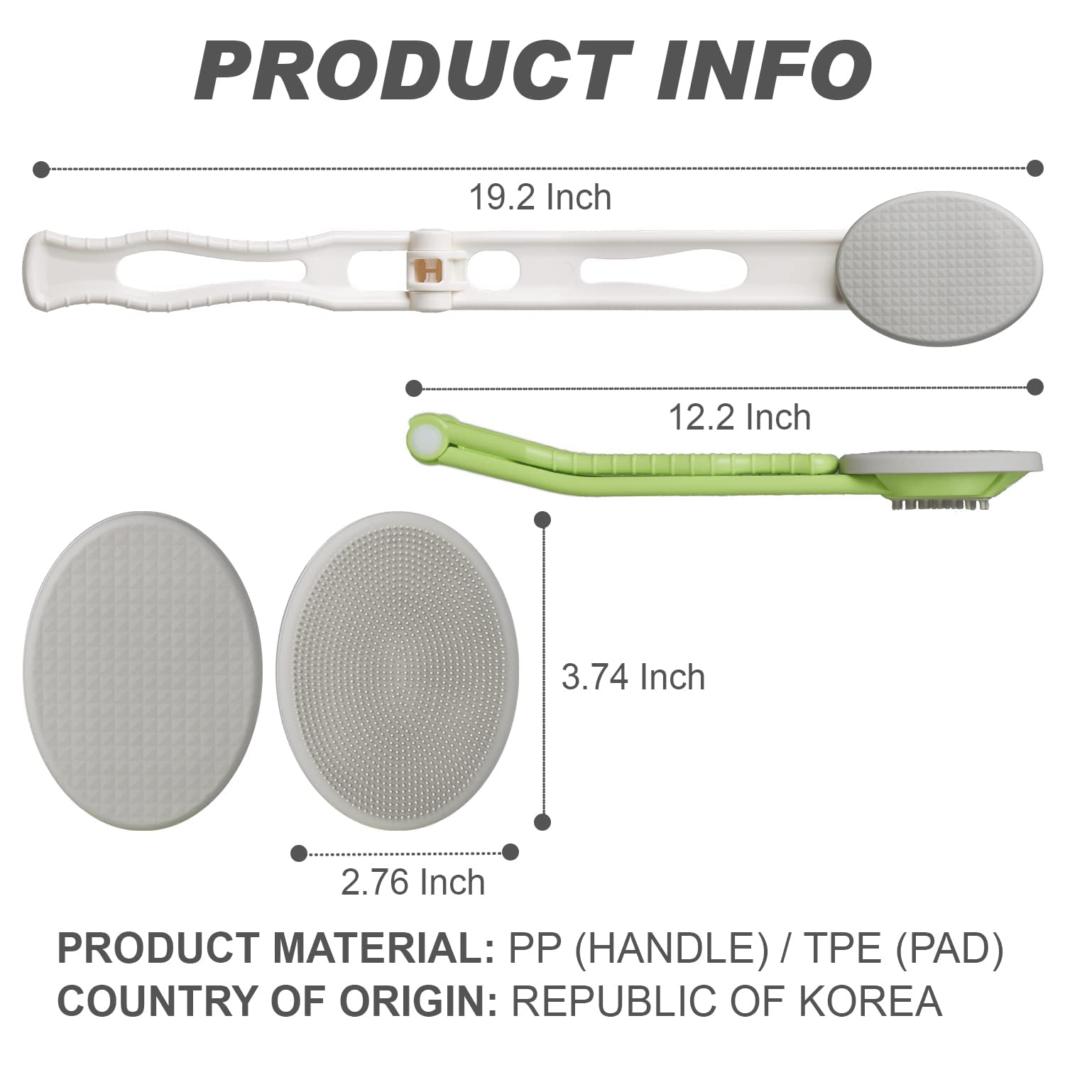 DOWMI Lotion Applicator for Back, Foldable 19” Long Handle, for Cream, Sunscreen & Ointment