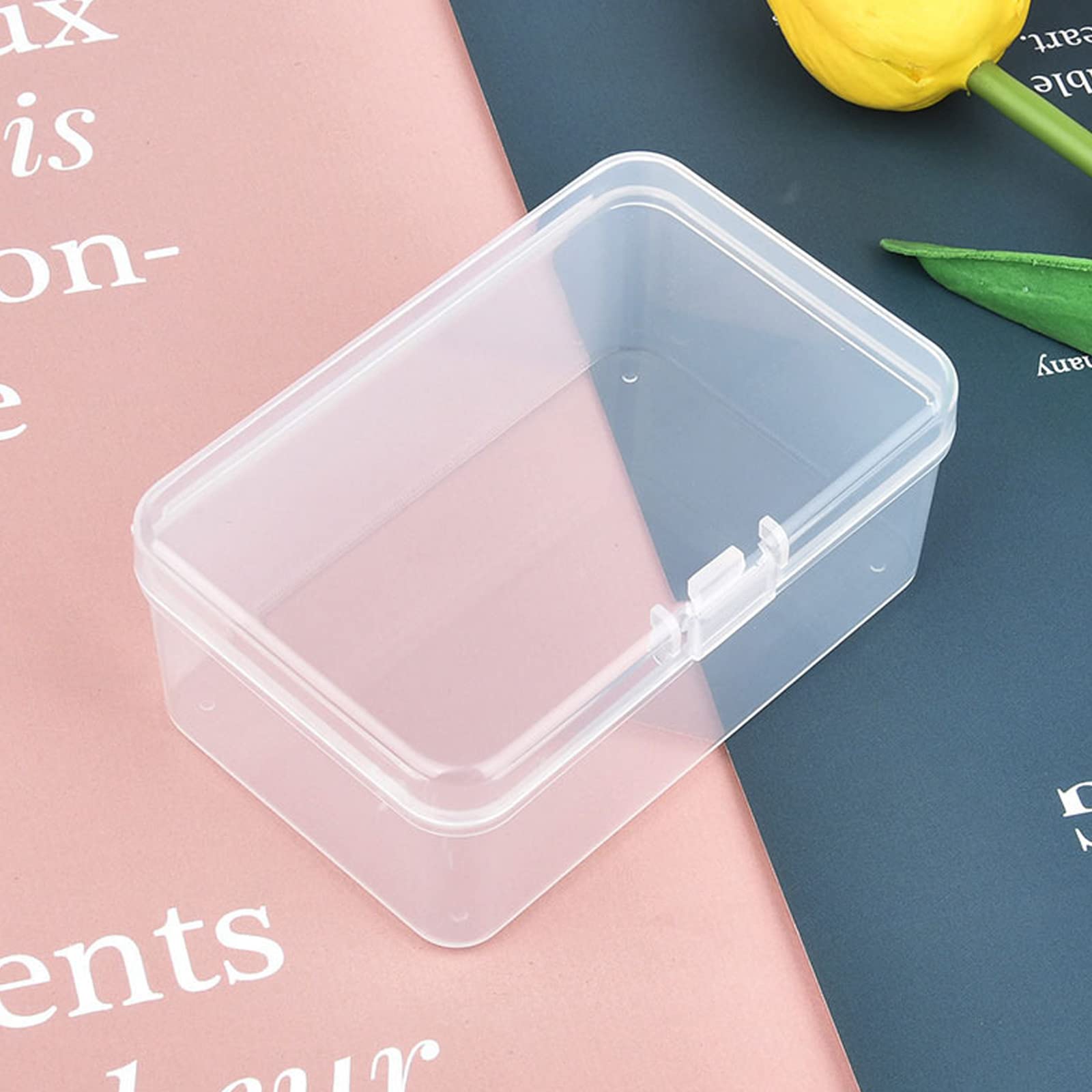 Thintinick 20 Pack Rectangular Mini Clear Plastic Storage Containers