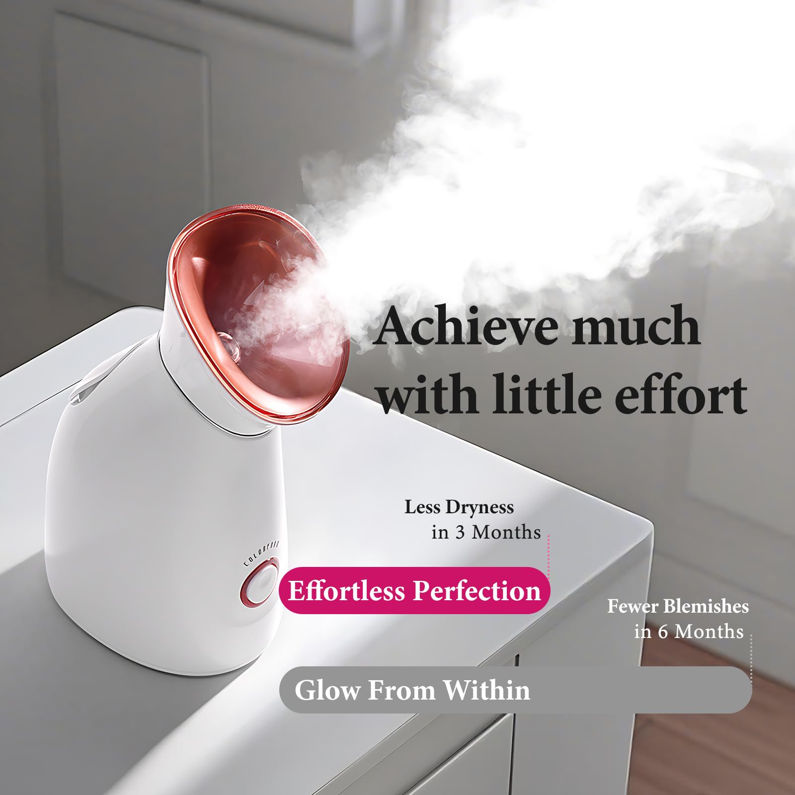 Colorfarm Facial Steamer with Nano Ionic Steam for Deep Cleaning Home Spa
