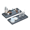 BBK Bathroom Trays 2 Pack (Large, Gray) - Silicone, Rectangular, Dishwasher Safe - Organize Toiletries & Grooming Products