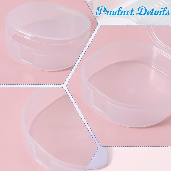 QfwdfcTrenz 4Pcs Plastic Cotton Square Holder Cosmetic Cotton Pads Holder Travel Portable Travel and Sealed for Makeup Remover Cottons Ball, White