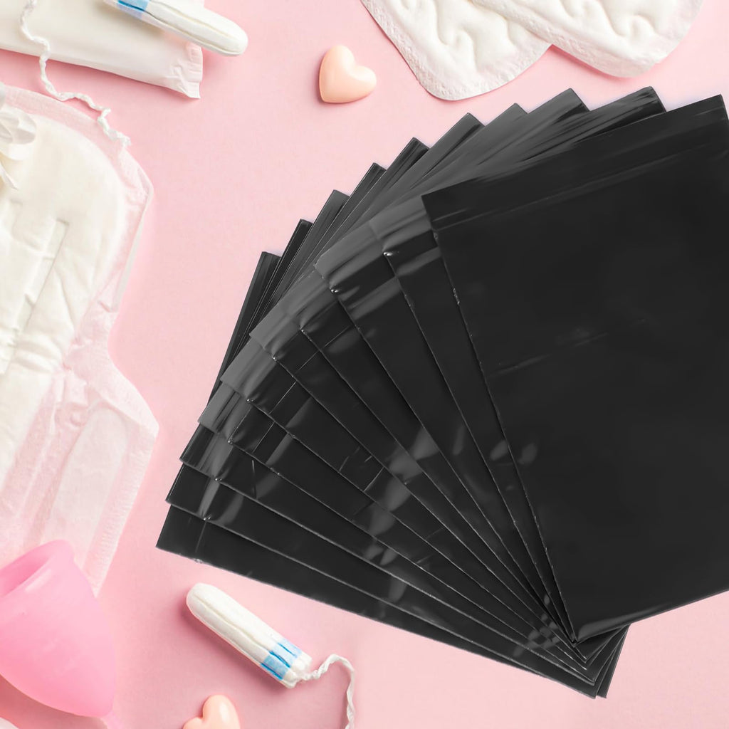 Sanitary Napkin Disposal Bags, 120 Pcs Black Feminine Sanitary Napkin Storage Bag, Sealed Opaque for Privacy, Block Odors