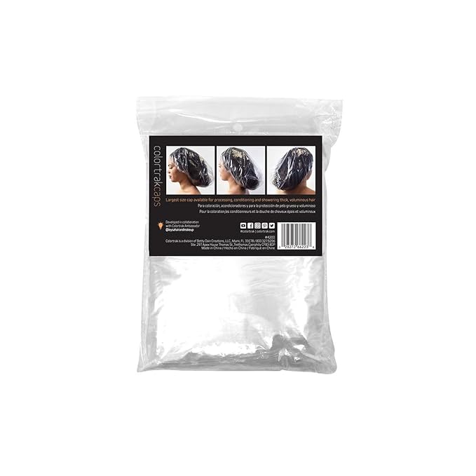 Colortrak Disposable Shower Conditioning Processing Caps, Protects Long and Voluminous Hair Styles, Curls and Natural Hair, Helps Preserve Blowouts, XXL, 10 Disposable Caps Per Pack