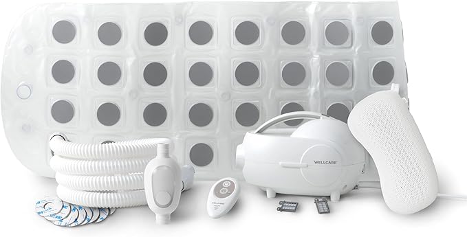 WELLCARE - Soothing Air Bubble Spa Massager with Air-Powered RGB Bathlight for Smooth Tub: Bath Pillow, IR Remote, Aromatherapy, Portable Hydrotherapy Bathmat for Muscle and Stress Relief, AC Powered