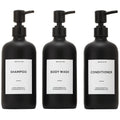 HOMCDALY Shampoo and Conditioner Dispenser, 21oz 3-Pack Refillable Shampoo and Conditioner Bottles, Empty Bathroom Shower Pump Dispenser (21oz-Black