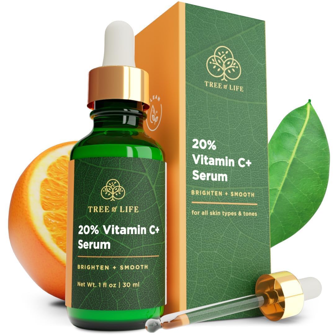 Tree of Life Vitamin C+ Serum for Face, Dark Spots Remover Face Oil, 1Fl Oz