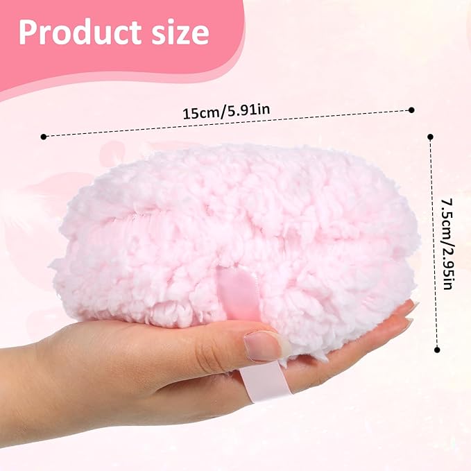 Body Puff, 6 "x 3" Extra Large Ultra Soft Fluffy Sponge Plush Big Powder Applicator Pink Washable Reusable Durable Round Face Body Makeup Puff for Women (Pink)