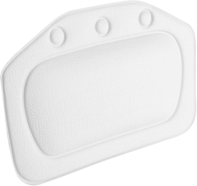 Bath Pillow, Bathtub Head Neck Support, Soft Foam Padded Spa Tub Headrest Back Shoulders Support Cushion Bathroom (White)