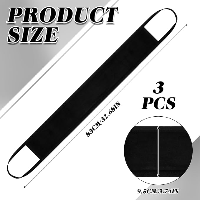 3 Pcs Self Tanner Back Applicator Self Tanner Back Lotion Applicator Reusable Velvet Soft Tanning Mitt for Elderly Seniors Women Men Sunless Tanning Sunscreen, Black, 32.68 x 3.74 Inch