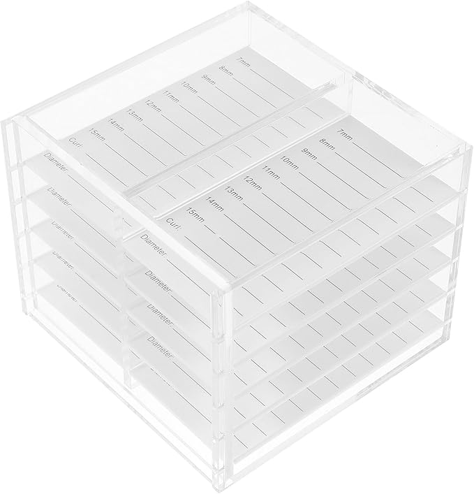 Operitacx Acrylic Eyelash Organizer Box 10-layer False Eyelash Storage Case Multi-tier Lash Holder for Women Cosmetic Display and Travel