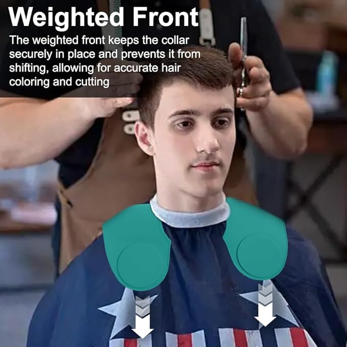 Derkerry Silicone Hair Cutting Guide Collar Waterproof Cutting Mat - Blue