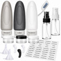Dot&Dot Leak Proof Travel Bottles - Tubes for Liquid TSA Approved 3oz 15 pc Silicone Toiletries Travel Shampoo & Conditioner Containers with Labels