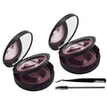 2 PCS Eyelash Storage Case with Mirror – 2-Layer Circle Lash Box, Travel-Friendly Organizer with Lash Holder & Disposable Mascara Brushes (Black)