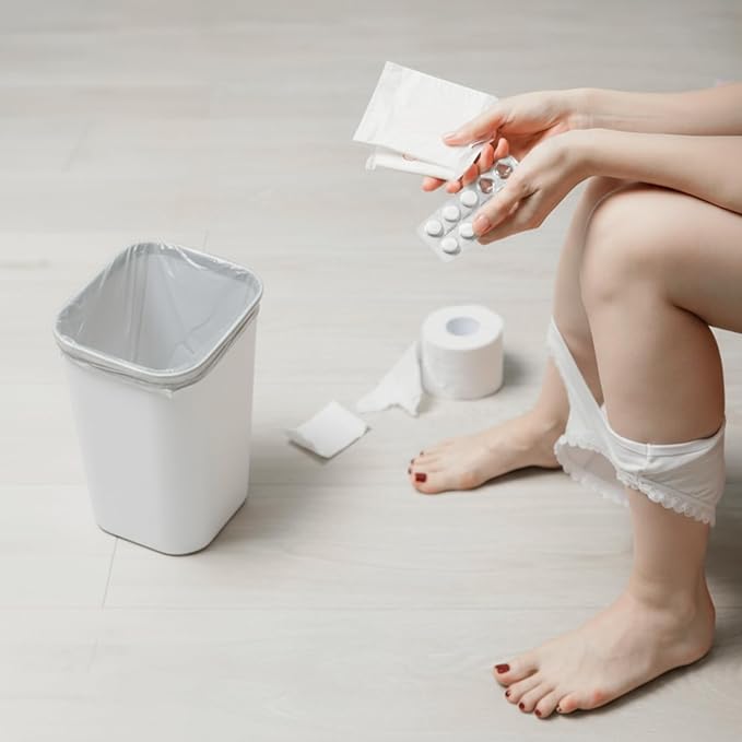 Maxdot 6 Roll 50 Bags Sanitary Napkin Disposal Receptacle Liner Surface Mount Feminine Hygiene Liner Plastic Bags for Wall Mountable Receptacles or Bin, Bathroom, Commercial, Restroom, 12 x 16 Inch