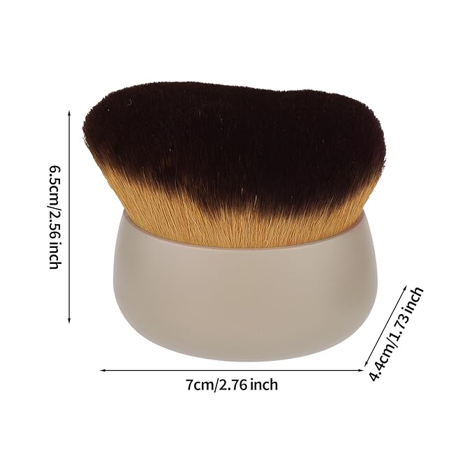 Body Makeup Brush for Self Tanner, Large Self Tanning Applicator Tan Brush Provides Even Application for Face Neck Back Legs, Wet & Dry Use (Khaki)