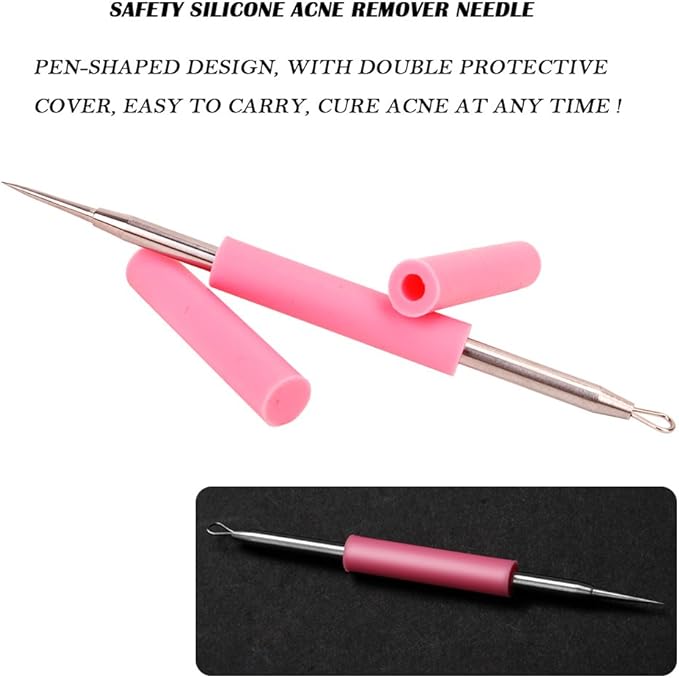 BEZOX Professional Acne Removal Needle, Whitehead & Blackhead Remover, Pimple Extractor Tool