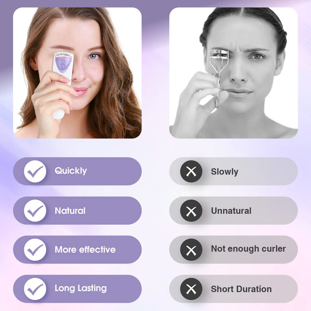 TOUCHBeauty Professional Heated Eyelash Curler with Silicone Refill Pad Curling Tool for Women Long Lasting Eyelashes TB-2003B