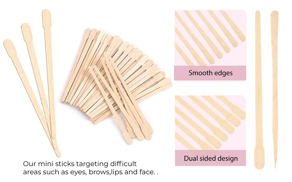 Mibly 1000 Pcs Wooden Wax Sticks - Eyebrow, Lip, Nose Small Waxing Applicator Sticks for Hair Removal and Smooth Skin - Spa and Home Usage