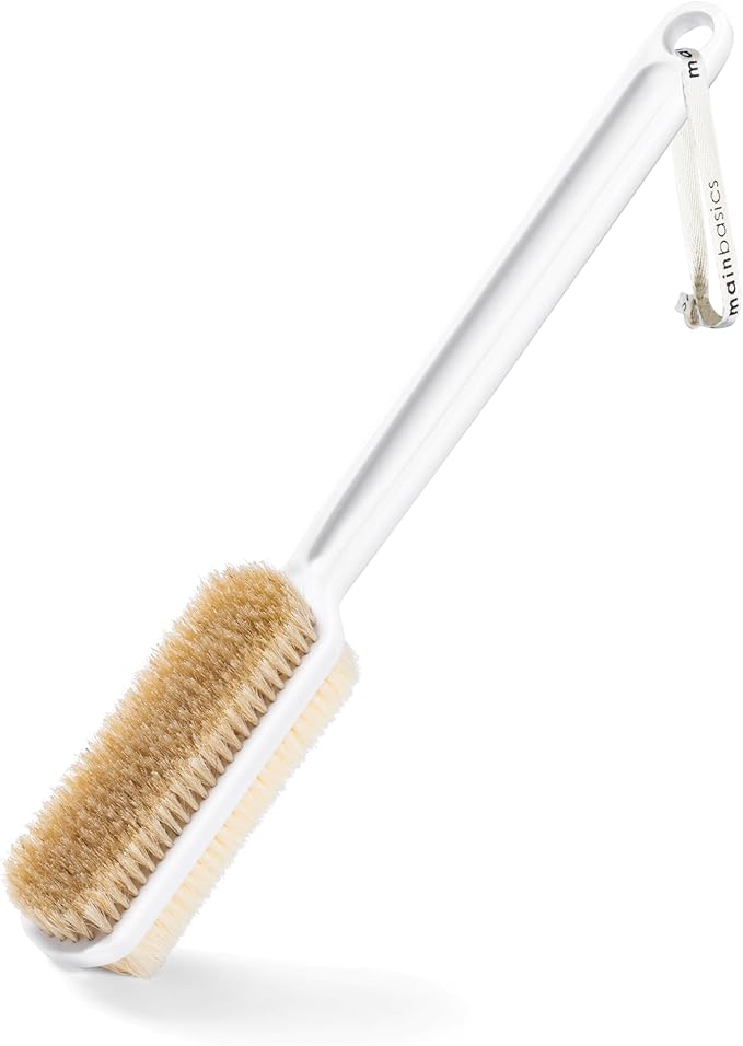 MainBasics Back Scrubber for Shower, Long Handle Body Brush, 15.75 Inch