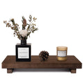 zoocatia Small Wood Tray Pedestal Stand Farmhouse Bathroom Decor Decorative Wooden Riser Kitchen Soap Dish Holder for Vanity, Counter, Sink, Large 11.8" x 7" - Walnut