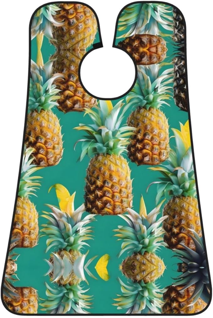 NOUZU Tropical Pineapple Hawaiian Print Beard Bib Apron For Men, Beard Hair Catcher For Men Shaving Trimming,Beard Cape Cloth