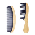 2PCS Natural Handmade Bamboo Hair Combs for Women Men, Anti-Static for All Hairstyles & Beard
