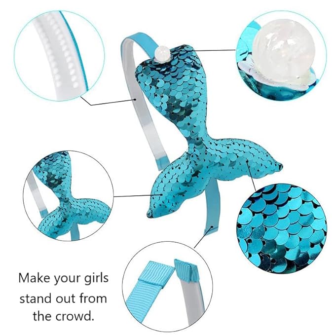 6 Pack Girls Headbands Glitter Kids Hair Accessories Bow/Heart/Star Shaped Sweet Hairband For Toddler/Girls/Teens