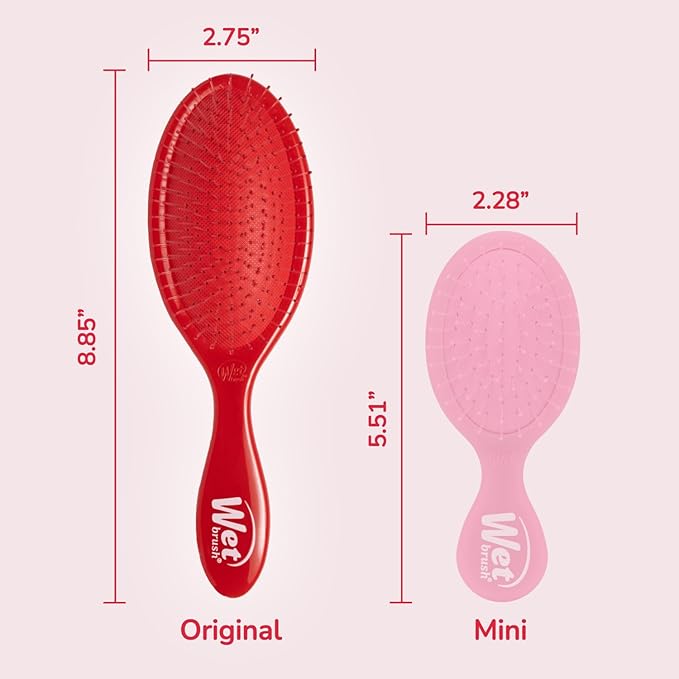 Wet Brush Original Detangler - Ultra-Soft Bristles for Effortless, Pain-Free Brushing - Glides Through Wet, Dry, or Damaged Hair - Perfect for Women, Men & All Hair Types - Amazon Exclusive Red