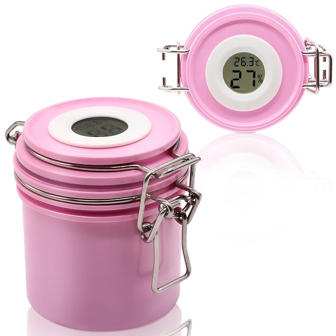 Embagol False Lash Glue Storage Tank With Thermometer Adhesive Carbon Sealed Leak-proof Containers Grafting Eyelash Extension Supplies(PINK)