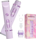 2026 Upgraded 2 in 1 Bikini Trimmer for Women with LCD Display,Dual Head Cordless Electric Bikini Shaver,IPX7 Waterproof Wet/Dry Body Hair Trimmer for Face,Violet