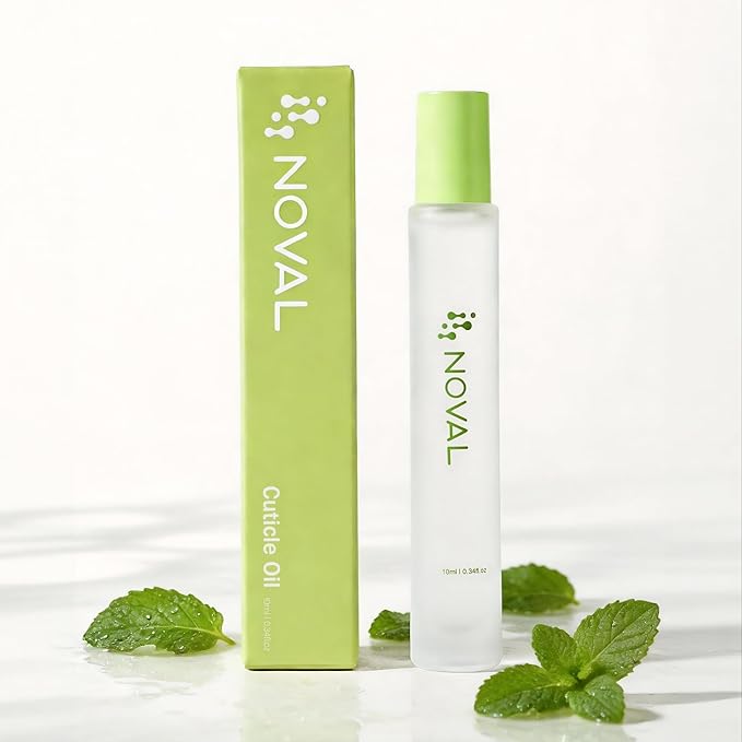 NOVAL Roll on Cuticle Oils with Tea Tree Oil, Easy Rollerball Application, Fresh Mint Scent, Nail Moisture, Natural Ingredients, 0.34 fl.oz