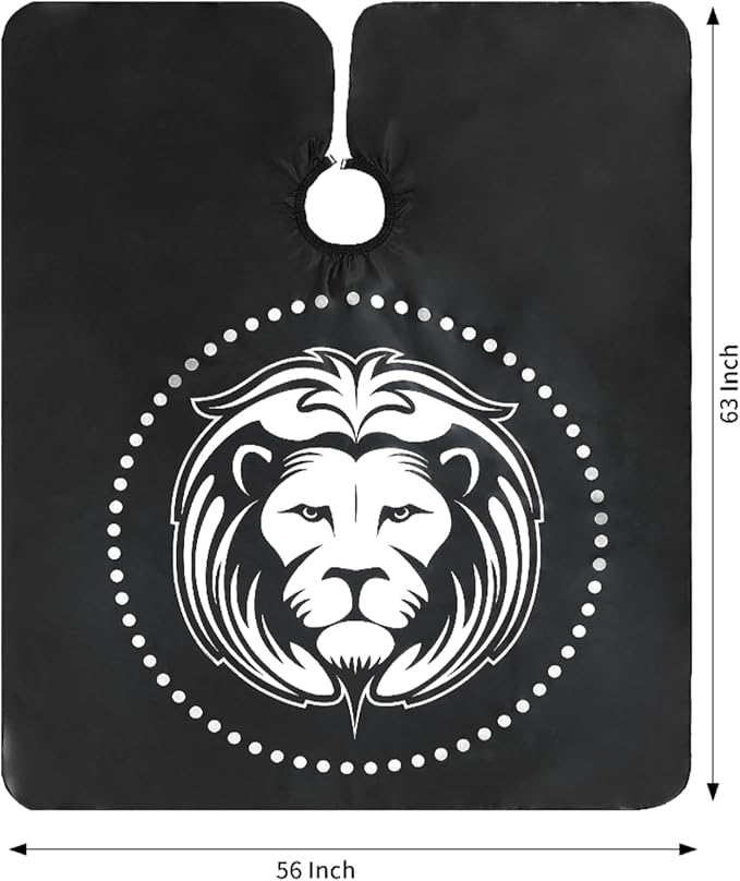 YELEGAI YELEGI Professional Hair Cutting Cape(2Pcs), Salon Barber Cape with Adjustable Snap Closure, Waterproof Hair Dye Color Hair dressing stylist apron (Lion)