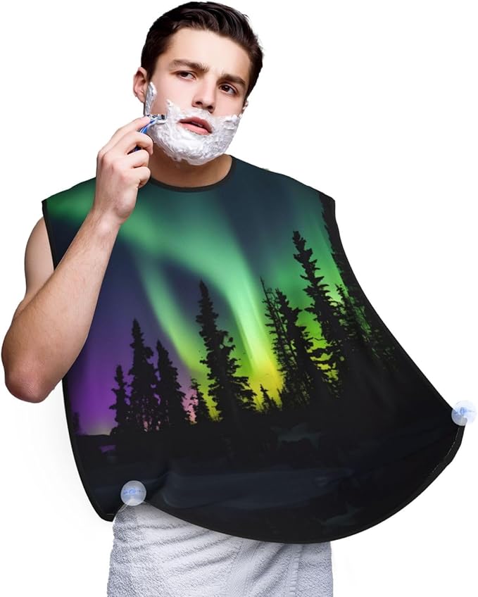 Jellyfish Pattern Print Beard Bib Shaving Apron, Beard Hair Trimming Cape Gift For Dad