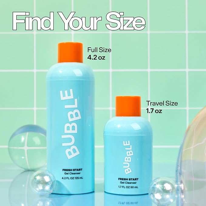 Bubble Skincare Fresh Start Gel Cleanser - Gentle Exfoliating Face Wash for Oily Skin - Gel Cleanser with Aloe Vera Juice + Caffeine to Protect and Soothe Complexion - Summer Skincare Essential(125ml)