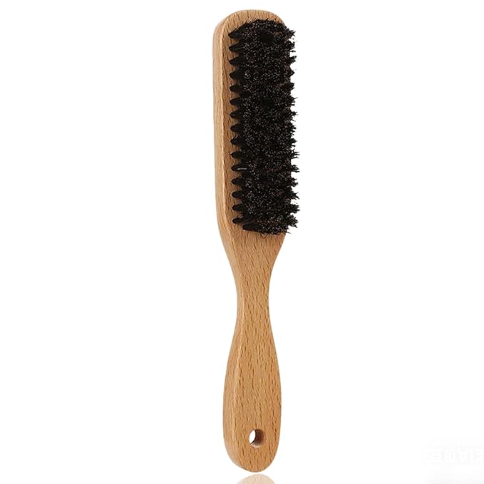JsqFogey Men's Boar Bristle Hair Brush, Natural Wood Handle Grooming Brush for Daily Styling, Beard & Hair Detangling, Perfect for Pompadour & Slick Back Hairstyles