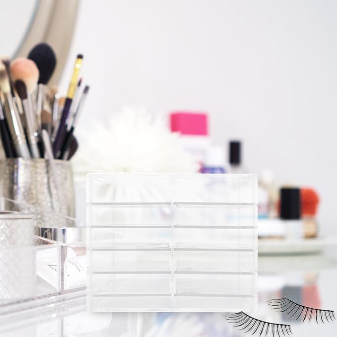 Acrylic False Eyelashes Storage Box 10-layer Lash Organizer Travel Eyelash Case Multi-compartment Cosmetic Display Holder for Makeup Artists and Beauty Enthusiasts