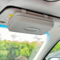 Sun Visor Tissue Holder, Zipper Napkin Holder, PU Leather Backseat Tissue Case for Vehicle (Grey)