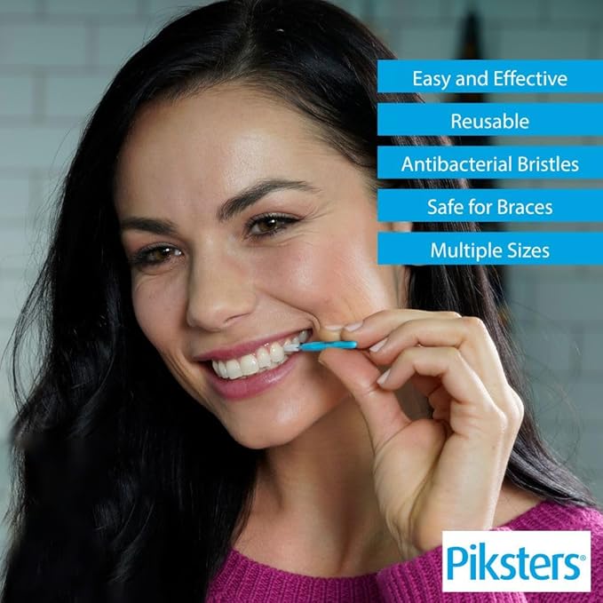 Piksters Interdental Brushes, 40 pk, Size 3, Interdental Tooth Brush for Medium Gaps, Gum Soft Bristles for Plaque Removal, Safe for Braces