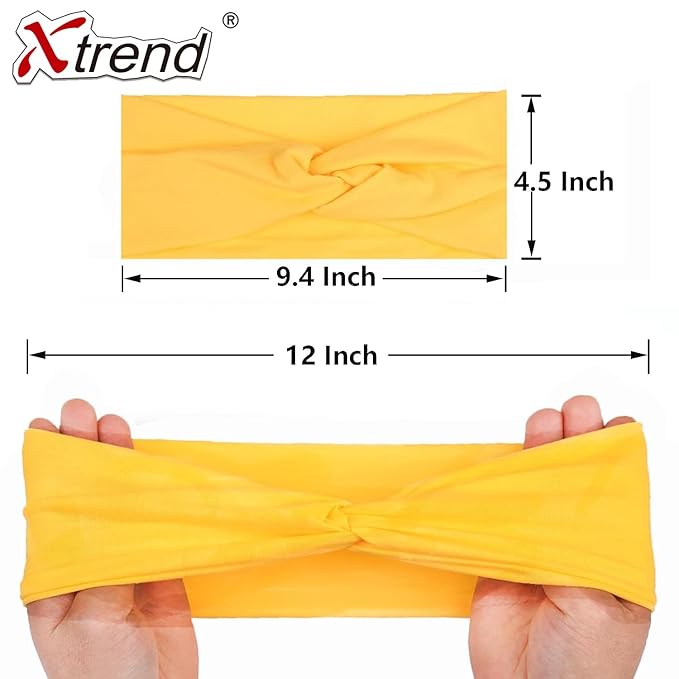 XTREND 6 Pcs Headbands for Women, Twisted Cross Elastic Head Bands Yoga Workout Headband Non-Slip Sweat Soft Headbands Solid Color Simple Versatile Hair Accessory Hairbands