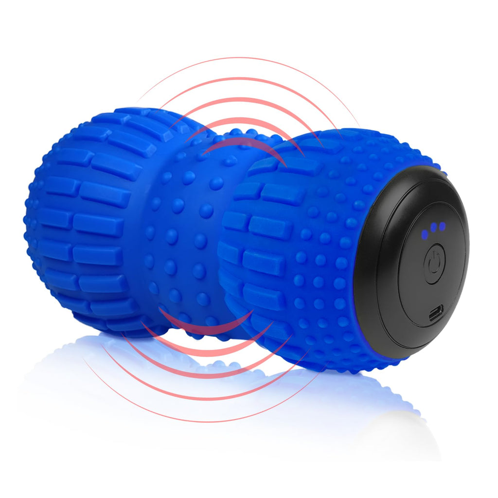 ZeenKind Vibrating Peanut Massage Ball for Plantar Fasciitis, Muscle Pain Relief with 4 Speed, Deep Tissue Therapy for Myofascial Release & Muscle Recovery, Neck Back Foot Roller Massager