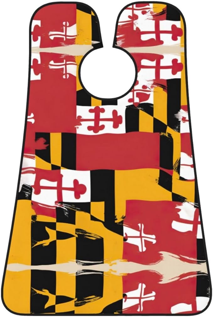 Maryland Flag Print Beard Bib Shaving Apron, Beard Hair Trimming Cape Gift For Dad