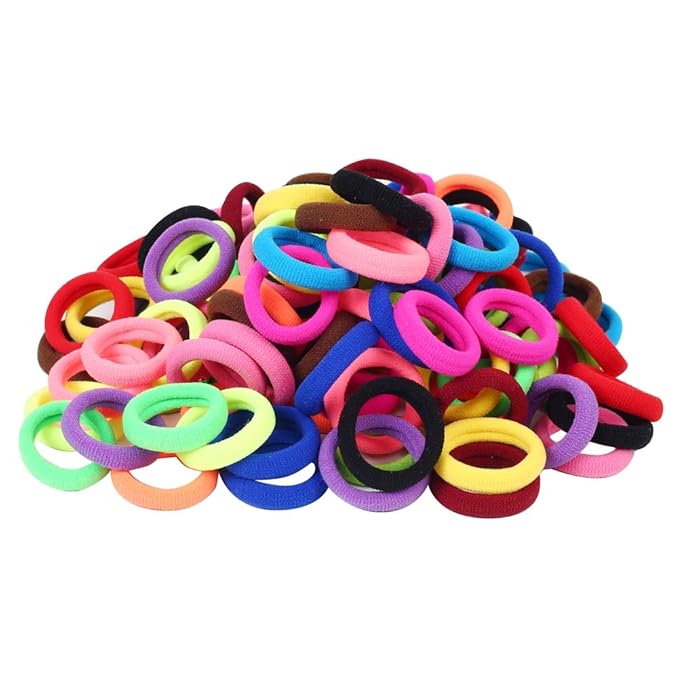 QRTVI Baby Hair Ties, Cotton Toddler Hair Ties for Girls and Kids, Multicolor Small Seamless Hair Bands Elastic Ponytail Holders(15 Colors)