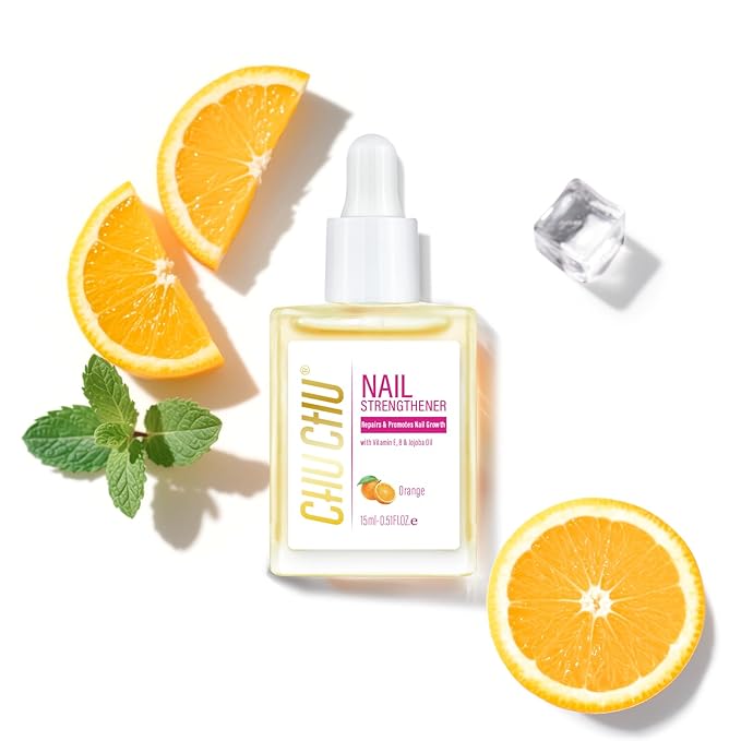 CHUCHU Vegan Cuticle Oil for Nails: Orange Jojoba Nail Cuticle Oil with Vitamin B & E for Moisturizes Cuticle and Nail's Skin - Prevents Hangnails and Chapped 15ML