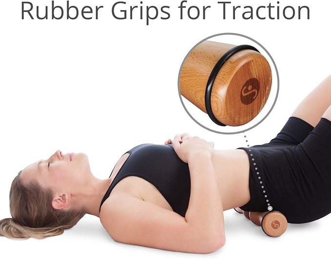 Body Back FSA Eligible Wood Back Roller, Spine Stretcher & Aligner, Ma Roller, Back Cracker for Back Pain Relief and Muscle Recovery, Manual Back Massager, Wood Therapy Massage Tool (15 inch)