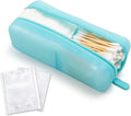Cotton Pad Swab Travel Case, 2-in-1 Waterproof Organizer, VISFRESH (Blue)
