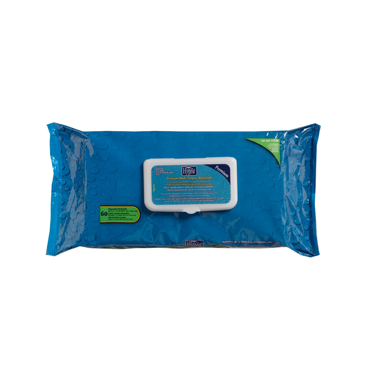 PDI Hygea Premium Multi-Purpose Washcloths, Personal Cleansing Body Wipes, Large Wipes 10" x 11.5", 60 Wipes Each, Pack of 6