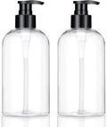 Plastic Pump Bottles Dispenser 2 Pack 10oz Clear Refillable Pump Bottle